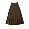 Atacado de Roupas Femininas Transfronteiriças Estilo Europeu e Americano Verão 2026 Novo Saia Midi Plissada Emagrecedora Linha A Cintura Alta Fluida