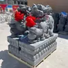 Un Par de Esculturas Pixiu de Piedra para Uso Doméstico, Adornos Pixiu de Piedra para la Entrada del Patio, Piezas Decorativas para Custodiar la Puerta, Pixiu de Piedra Azul Auspiciosa Finamente Tallado