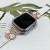 Funda Protectora de Diamantes de una Sola Fila Adecuada para Apple Watch de 10ª Generación iWatch 42 mm 46 mm Funda Protectora de PC Electrochapada