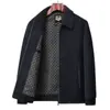 Chaqueta de chenilla para hombre, nueva colección otoño/invierno 2026, chaqueta de solapa estilo papá, adecuada para hombres de mediana edad y mayores, abrigo de lana para padre