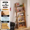 Estantería trapezoidal de madera maciza, estantería de pie, expositor para sala de estar, montado en la pared, estante de almacenamiento simple para el hogar, librería de múltiples niveles