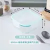 Lonchera de vidrio de gran capacidad, adecuada para trabajadores de oficina, apta para microondas, con tapa, y un juego que incluye un recipiente hermético para alimentos apto para refrigerador para mantener los alimentos frescos