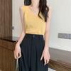 Camisola curta transfronteiriça do Sudeste Asiático, roupa feminina de verão, nova, sem mangas, de malha, com fundo