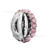 Bola de barro agujero grande aleación de zinc rosa con colgante de cuentas de pedrería pulsera DIY. El collar. Cuerda trenzada