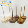 Soporte Portátil para Hilo Giratorio Desmontable Herramienta de Tejer a Mano Hilo Carrete de Madera Maciza para Enrollar