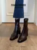 Botines Retro de Piel de Vaca Súper Suave para Mujer 2026 Nuevos Botas Estilo Martin de Punta Cuadrada Tacón Grueso Elásticos Botas para Mujer Botas Adelgazantes