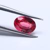 Gema ovalada de turmalina roja con forma de huevo, cultivada en laboratorio, color tesoro, boutique, rubí anillado
