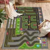 Tapete de Veludo Cristal Infantil Transfronteiriço Tapete Estacionamento Tapete de Escalada Jogo Tapete de Estrada de Tráfego Educação Infantil Jardim de Infância