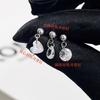 Brincos de Tarraxa Exquisitos Super Brilhantes com Pingente de Gota d'Água e Cravação de Diamante em Forma de Coração, Brincos Luxuosos com Agulhas Finas para Piercing, Unissex
