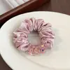 Elástico para el Cabello Satinado Elegante Estilo Francés con Pedrería, Alta Elasticidad, Banda para el Cabello Duradera, Accesorio para el Cabello Scrunchie Moderno y Sencillo para Mujeres