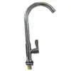 Grifo Monomando de Agua Fría para Fregadero de Cocina de Acero Inoxidable 304 Electrochapado con Núcleo de Cobre y Caño de Cuello de Cisne de Curva Grande para Fregaderos de Cocina y Balcones