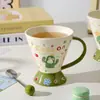Taza de Cerámica, Taza de Agua Linda para Niños, Taza de Café para Oficina, Taza para Calentar Leche en Microondas, Taza de Regalo para Mejor Amigo
