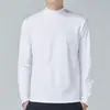 Outono 2025 Estilo Coreano Camiseta de Gola Alta Manga Longa Slim Fit Tops Masculinos Tamanho Grande Camisa Básica Masculina