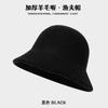 Chapéu Estilo Coreano Outono e Inverno Feminino High-End Quente Lã Chapéu de Pescador Versátil Chapéu de Bacia Espesso Chapéu de Lã Retrô de Inverno