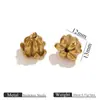 Colgante de Flor de Acero Inoxidable Chapado en Oro al Vacío Colada de Oro de 18 Quilates Colgante de Collar de Acero de Titanio Accesorios Colgantes para Pendientes de Mujer