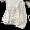 Pijama Infantil Otoño Nuevo Algodón Nube Manga Larga Pantalón Largo Estilo Dulce Princesa Ropa de Casa para Niñas Recoger en Tienda Física