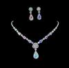 Juego de Joyería Transfronterizo Cadena de Garra de Diamante Completo Moda Simple Accesorios de Alta Gama Aretes Aretes Collar Accesorios para Mujer Venta al por Mayor