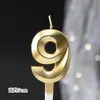 Vela para bolo de festa de aniversário, série Casa da Ópera, retro, Dourada Prateada, vela digital 0-9