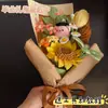 Girassol de Crochê Feito à Mão Fio Presente para Professor Amigo Colega de Classe Buquê de Flores de Formatura Material para Presente Kit