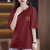 Camisetas de manga corta de marca para comercio exterior transfronterizo, elegantes y versátiles, corte holgado, adelgazantes, tops casuales de verano