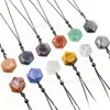 Ventas Directas de Fábrica Tendencia Europea y Americana Elegante Piedra Natural Hexagrama Simple Moda Colgante Collar Cadena de Suéter