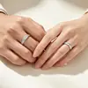 Anillo de pareja de plata pura s999, anillo de moda retro elegante francés, anillo ajustable fresco y simple
