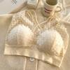 Roupa Íntima Sutiã de Renda Sem Aro Retrator de Seios Sexy Push-Up Outono e Inverno Esportivo Costas Bonitas Tamanho Grande Sutiã Feminino