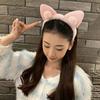Nova doce celebridade da internet orelha de gato fofa tiara feminina para lavar o rosto grampo de cabelo pelúcia simples Kawaii coração de menina faixa de cabelo