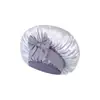 Gorro de satén personalizado transfronterizo para dormir, sombrero de invierno de una sola capa de ala ancha para mujer, sombrero de punto de color sólido de tela de satén para el posparto con parte superior redonda