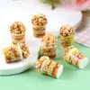 Miniatura Artificial Estéreo Barril Pipoca Brincos DIY Acessórios Material Micro Paisagem Adereços Resina Comida Brinquedos