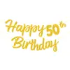 Faixa Temática para Festa de Primeiro Aniversário Transfronteiriça Decoração de Aniversário Adereços Faixa de Letras com Glitter Suprimentos