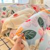 Veludo Leite Cashmere Conjunto de Quatro Peças Inverno Acolchoado Veludo Dupla Face Capa de Edredom Veludo Coral Conjunto de Três Peças Lençóis de Cama Inverno Forrado com Fleece