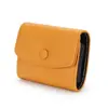 Porta-Cartões Feminino Couro Bovino de Primeira Camada Porta-Cartões Curto Sanfonado Novo Porta-Cartões com Múltiplos Slots Carteira de Moedas de Couro Genuíno Armazenamento de Identidade