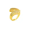 Anillo Popular Vietnamita de Oro Arena para Dedo Índice Anillo Abierto Geométrico de Circonio de Moda Joyería Transfronteriza de Larga Duración Fabricante