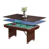 Mesa de Billar para Uso Doméstico, Plegable, Estilo Americano y Chino, Mesa Estándar de Bola Ocho Negra, Se Puede Convertir a Mesa de Ping Pong, Patas de Hierro, Nivel Ajustable, para Adultos