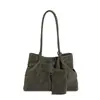 Bolso de mano tipo tote plisado de gran capacidad retro coreano para mujer 2026 Nuevo nicho de uso diario Bolso de hombro texturizado