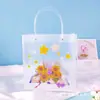 Bolsa Tote Transparente de Plástico PP Fosco Bolsa de Presente de Noivado de Alto Padrão Embalagem de Presente de Aniversário de Bebê Bolsa de Presente