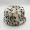 Chapéu Lei Feng com Estampa de Leopardo Nova Personalizada Outono e Inverno Chapéu Quente com Proteção para Orelhas Chapéu de Pescador com Estampa de Leopardo Feminino Chapéu de Pele de Raposa com Estampa de Leopardo