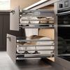 Cesta de Cocina Ermo Gun Ash Acero Inoxidable Gabinete Doble Capa 304 Cesta para Tazones Estante para Tazones Tipo Cajón Estante de Almacenamiento para Especies