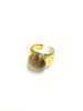Anillo retro de circonita con ojo de tigre dorado para mujer, diseño de nicho, anillo de lujo ligero de alta gama europeo y americano, combinable con todo.