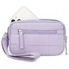 Em estoque Pulseira Carteira Transfronteiriça Nova para Mulheres Carteira de Nylon Acolchoada com 3 Zíperes Acomoda Bolsa para Cartão de Viagem