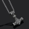 Colar amuleto viking aoding martelo thor pingente padrão em relevo cross-border novo titânio aço viking
