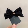 Corea del Sur accesorios para el cabello clip horquilla retro dulce elegante terciopelo lazo tridimensional clip de pico de pato horquilla clip superior adorno para la cabeza