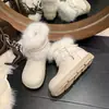 Botas de nieve de suela gruesa para mujer, que aumentan la altura, nueva colección de invierno 2025, cálidas y forradas de felpa, zapatos de algodón elegantes y versátiles