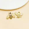 Accesorio de colgante de libélula, abeja, mariposa hueca con microincrustaciones de circonita, chapado en oro de 18k sobre cobre, para llavero de bricolaje, joyería