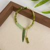 Pulsera Retro Verde Bambú Estilo Chino Nuevo Femenina Diseño Nicho Sentido Moda Combinable Personalizada Fresca con Cuentas
