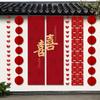 Decoração de Varanda de Pátio de Casamento Decoração de Quarto de Casamento Decorações de Casamento Tira Longa de Palavras Felizes Pano Pendurado Quarto Lanternas de Flores 3D Festivo