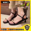 Sandálias de Verão para Mulheres, Novo Estilo 2026, Fivela de Uma Tira, Salto Agulha Alto, Sapatos Romanos de Commuter Estilo Francês
