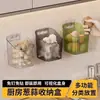 Caja de almacenamiento transparente, de pared, estante de cocina sin taladro, caja de almacenamiento para jengibre y ajo, cesta de almacenamiento, cesta de almacenamiento multifuncional
