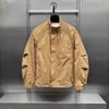 Jaqueta Masculina 2025 Nova Outono Estilo Coreano High-End Costura Roupa de Trabalho Gola Alta Jaqueta Marca Tendência Bonita